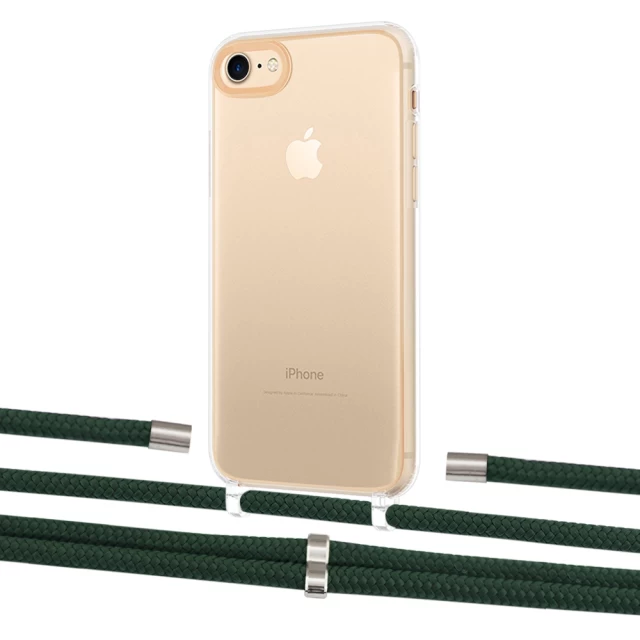 Чехол Upex Crossbody Protection Case для iPhone SE 2020 | 8 | 7 Crystal with Aide Cyprus Green and Cap Silver (UP101079)