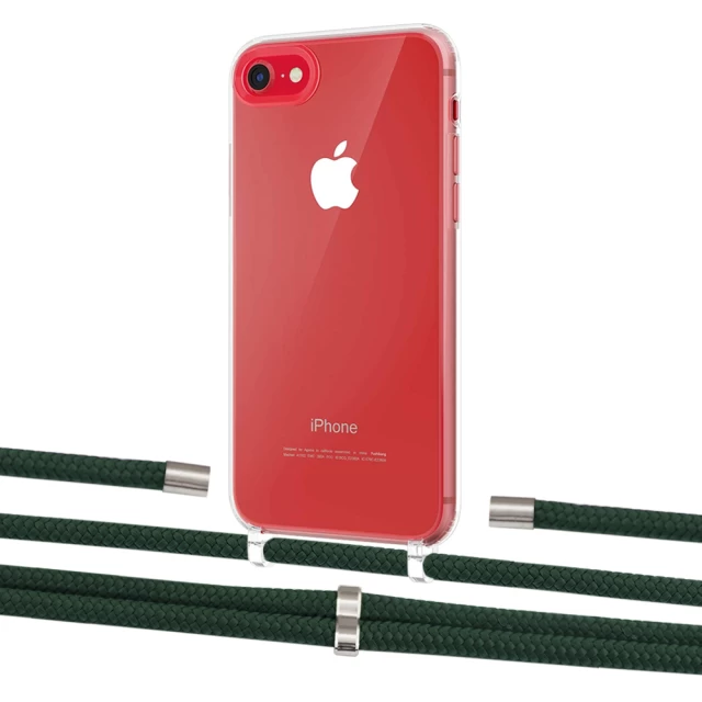 Чохол Upex Crossbody Protection Case для iPhone SE 2020 | 8 | 7 Crystal with Aide Cyprus Green and Cap Silver (UP101079)