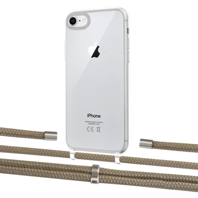Чохол Upex Crossbody Protection Case для iPhone SE 2020 | 8 | 7 Crystal with Aide Champagne and Cap Silver (UP101084)