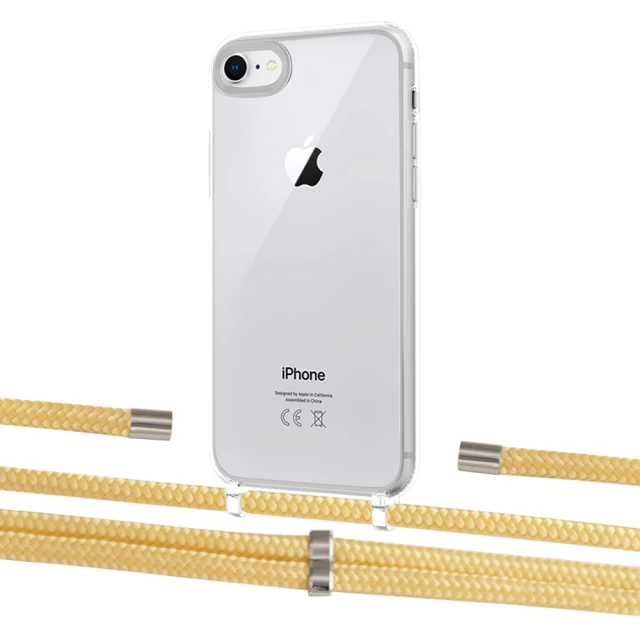 Чехол Upex Crossbody Protection Case для iPhone SE 2020 | 8 | 7 Crystal with Aide Banana and Cap Silver (UP101088)