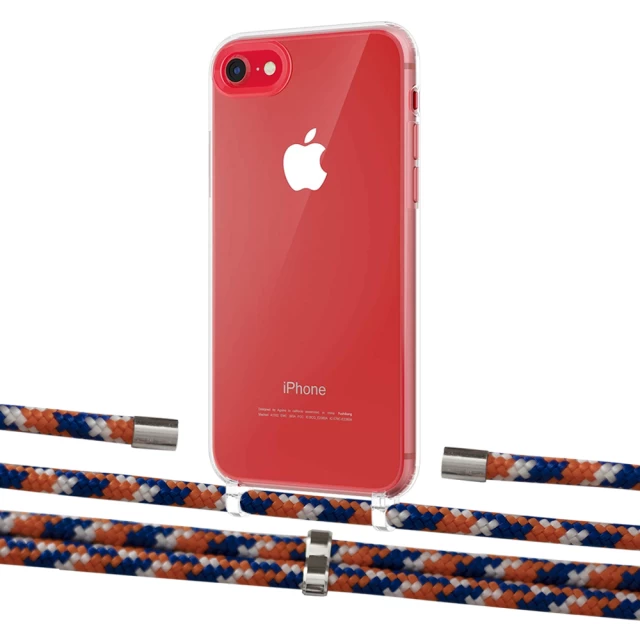 Чехол Upex Crossbody Protection Case для iPhone SE 2020 | 8 | 7 Crystal with Aide Orange Azure and Cap Silver (UP101095)