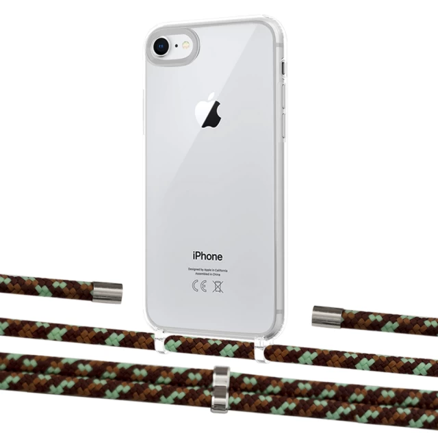 Чохол Upex Crossbody Protection Case для iPhone SE 2020 | 8 | 7 Crystal with Aide Cinnamon Camouflage and Cap Silver (UP101098)