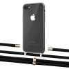 Чехол Upex Crossbody Protection Case для iPhone SE 2020 | 8 | 7 Crystal with Aide Black and Cap Gold (UP101106)