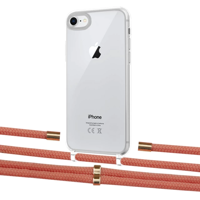 Чехол Upex Crossbody Protection Case для iPhone SE 2020 | 8 | 7 Crystal with Aide Cantaloupe and Cap Gold (UP101112)
