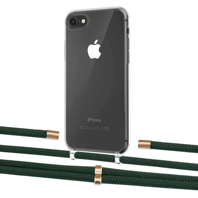 Чохол Upex Crossbody Protection Case для iPhone SE 2020 | 8 | 7 Crystal with Aide Cyprus Green and Cap Gold (UP101114)