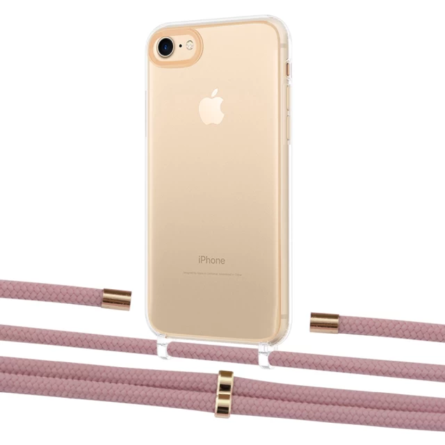 Чехол Upex Crossbody Protection Case для iPhone SE 2020 | 8 | 7 Crystal with Aide Carnation and Cap Gold (UP101116)