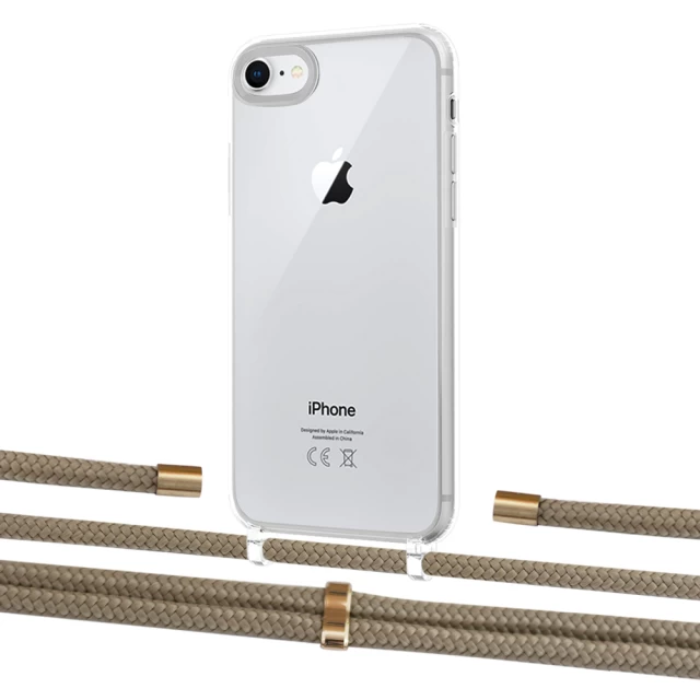 Чохол Upex Crossbody Protection Case для iPhone SE 2020 | 8 | 7 Crystal with Aide Champagne and Cap Gold (UP101119)