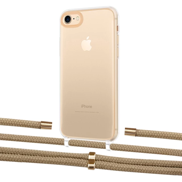 Чехол Upex Crossbody Protection Case для iPhone SE 2020 | 8 | 7 Crystal with Aide Sand and Cap Gold (UP101120)