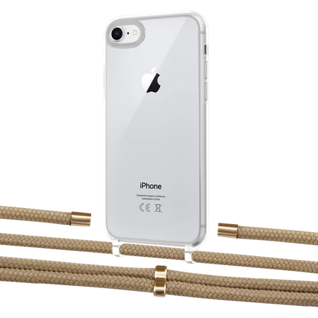 Чехол Upex Crossbody Protection Case для iPhone SE 2020 | 8 | 7 Crystal with Aide Sand and Cap Gold (UP101120)