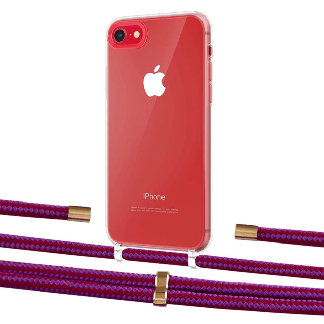Чехол Upex Crossbody Protection Case для iPhone SE 2020 | 8 | 7 Crystal with Aide Rouge Cramoisi and Cap Gold (UP101139)