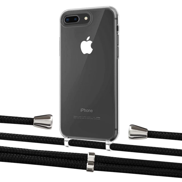 Чохол Upex Crossbody Protection Case для iPhone 8 Plus | 7 Plus Crystal with Aide Black and Casquette Silver (UP101281)