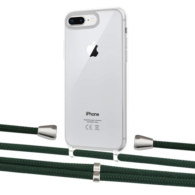 Чохол Upex Crossbody Protection Case для iPhone 8 Plus | 7 Plus Crystal with Aide Cyprus Green and Casquette Silver (UP101289)