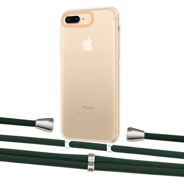 Чехол Upex Crossbody Protection Case для iPhone 8 Plus | 7 Plus Crystal with Aide Cyprus Green and Casquette Silver (UP101289)