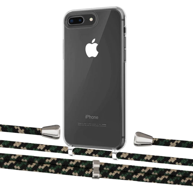 Чехол Upex Crossbody Protection Case для iPhone 8 Plus | 7 Plus Crystal with Aide Juniper Camouflage and Casquette Silver (UP101307)