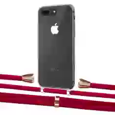 Чохол Upex Crossbody Protection Case для iPhone 8 Plus | 7 Plus Crystal with Aide Red and Casquette Gold (UP101317)