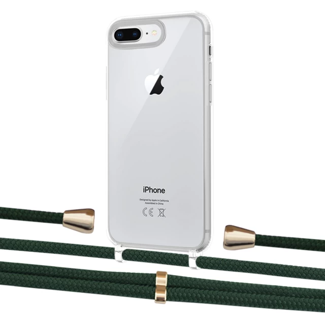 Чехол Upex Crossbody Protection Case для iPhone 8 Plus | 7 Plus Crystal with Aide Cyprus Green and Casquette Gold (UP101324)