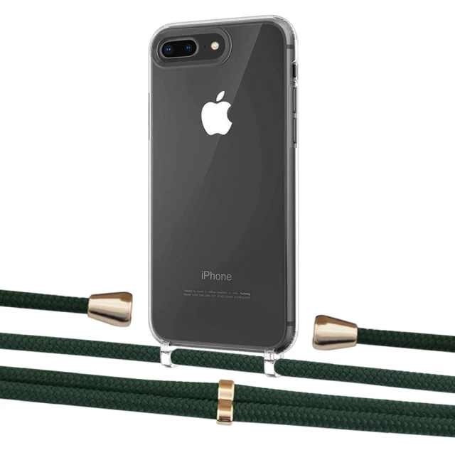 Чехол Upex Crossbody Protection Case для iPhone 8 Plus | 7 Plus Crystal with Aide Cyprus Green and Casquette Gold (UP101324)