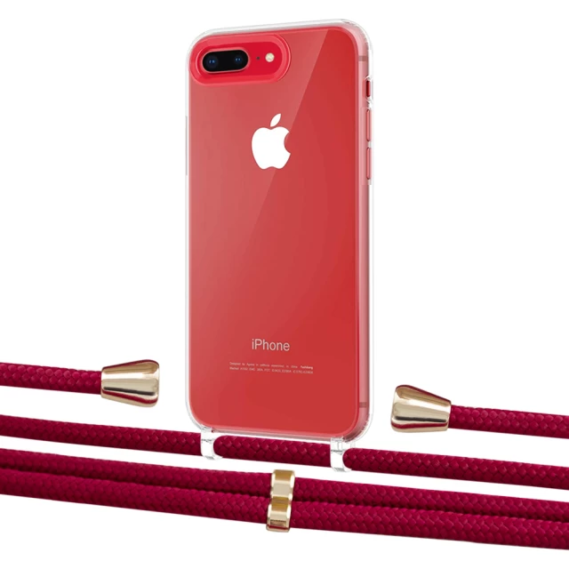Чехол Upex Crossbody Protection Case для iPhone 8 Plus | 7 Plus Crystal with Aide Chili Pepper and Casquette Gold (UP101328)