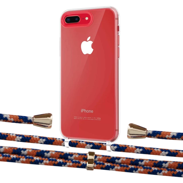 Чехол Upex Crossbody Protection Case для iPhone 8 Plus | 7 Plus Crystal with Aide Orange Azure and Casquette Gold (UP101340)