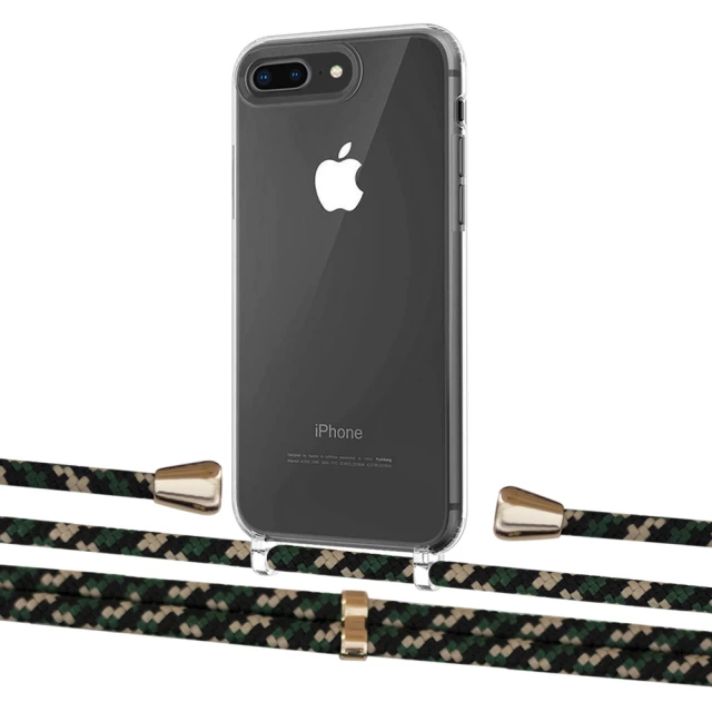 Чехол Upex Crossbody Protection Case для iPhone 8 Plus | 7 Plus Crystal with Aide Juniper Camouflage and Casquette Gold (UP101342)