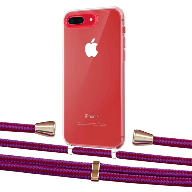 Чохол Upex Crossbody Protection Case для iPhone 8 Plus | 7 Plus Crystal with Aide Rouge Cramoisi and Casquette Gold (UP101349)