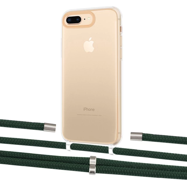 Чехол Upex Crossbody Protection Case для iPhone 8 Plus | 7 Plus Crystal with Aide Cyprus Green and Cap Silver (UP101359)