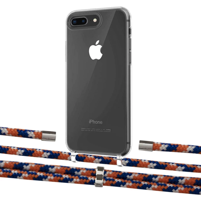 Чохол Upex Crossbody Protection Case для iPhone 8 Plus | 7 Plus Crystal with Aide Orange Azure and Cap Silver (UP101375)