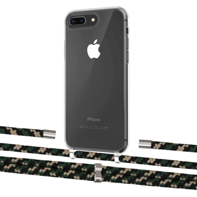Чохол Upex Crossbody Protection Case для iPhone 8 Plus | 7 Plus Crystal with Aide Juniper Camouflage and Cap Silver (UP101377)
