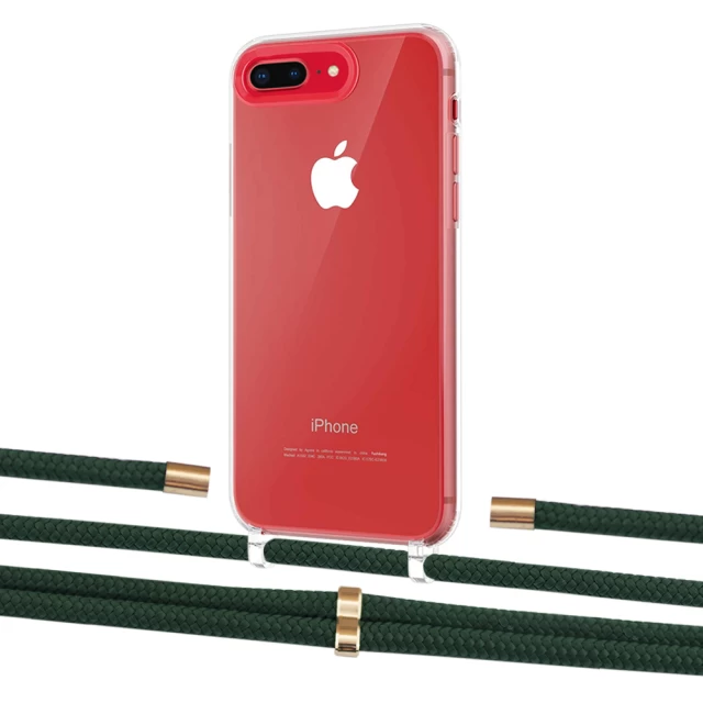 Чохол Upex Crossbody Protection Case для iPhone 8 Plus | 7 Plus Crystal with Aide Cyprus Green and Cap Gold (UP101394)