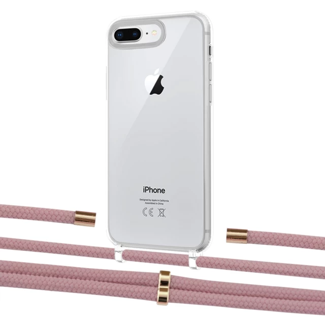 Чохол Upex Crossbody Protection Case для iPhone 8 Plus | 7 Plus Crystal with Aide Carnation and Cap Gold (UP101396)
