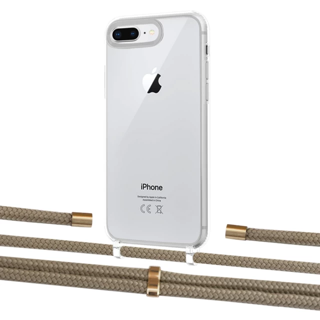 Чехол Upex Crossbody Protection Case для iPhone 8 Plus | 7 Plus Crystal with Aide Champagne and Cap Gold (UP101399)