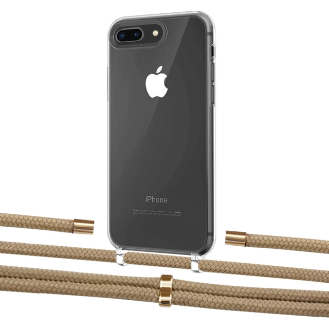 Чохол Upex Crossbody Protection Case для iPhone 8 Plus | 7 Plus Crystal with Aide Sand and Cap Gold (UP101400)