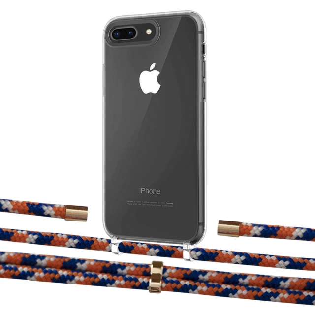 Чехол Upex Crossbody Protection Case для iPhone 8 Plus | 7 Plus Crystal with Aide Orange Azure and Cap Gold (UP101410)