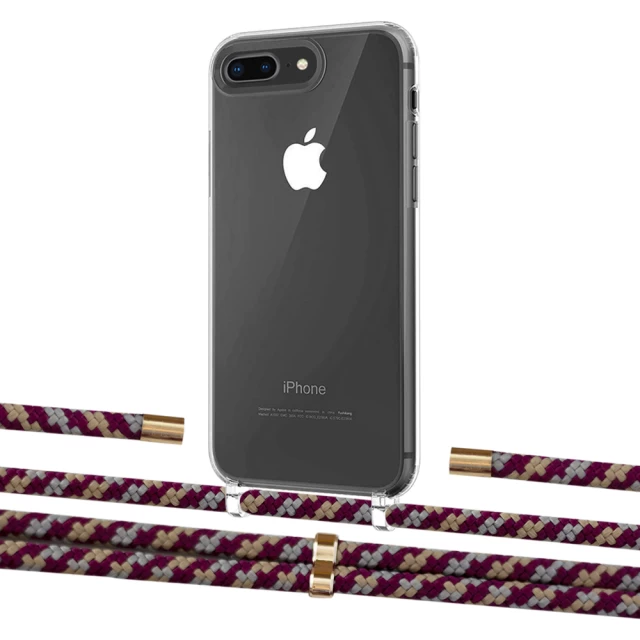 Чехол Upex Crossbody Protection Case для iPhone 8 Plus | 7 Plus Crystal with Aide Burgundy Camouflage and Cap Gold (UP101411)