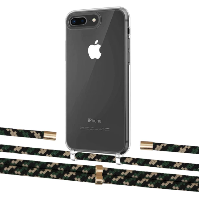 Чехол Upex Crossbody Protection Case для iPhone 8 Plus | 7 Plus Crystal with Aide Juniper Camouflage and Cap Gold (UP101412)