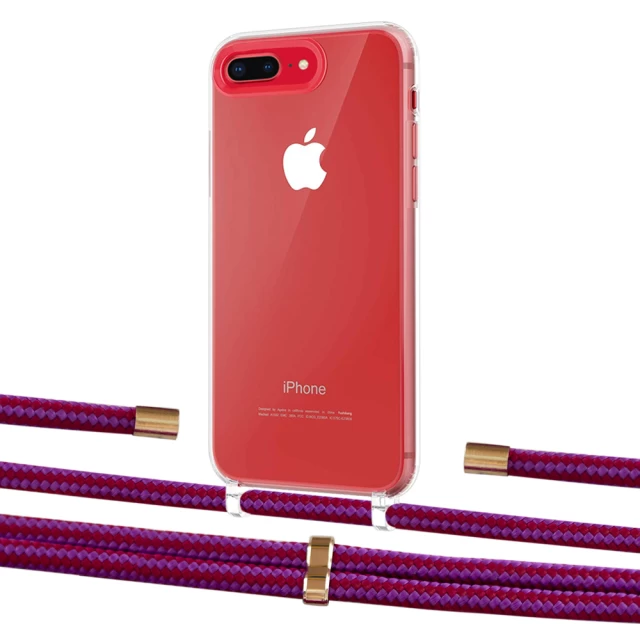Чохол Upex Crossbody Protection Case для iPhone 8 Plus | 7 Plus Crystal with Aide Rouge Cramoisi and Cap Gold (UP101419)