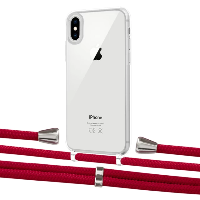 Чехол Upex Crossbody Protection Case для iPhone XS | X Crystal with Aide Red and Casquette Silver (UP101562)