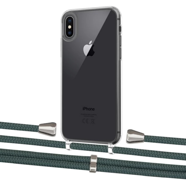 Чохол Upex Crossbody Protection Case для iPhone XS | X Crystal with Aide Cactus and Casquette Silver (UP101563)