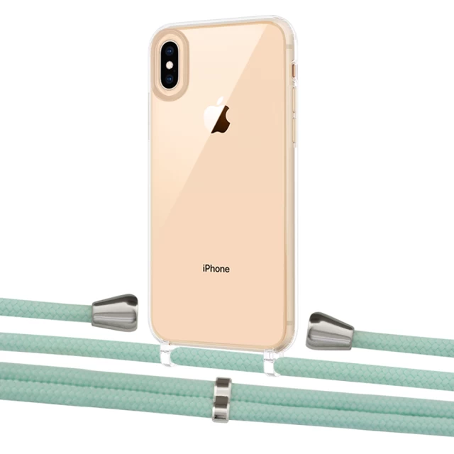 Чехол Upex Crossbody Protection Case для iPhone XS Max Crystal with Aide Pistachio and Casquette Silver (UP102126)