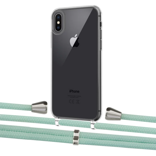 Чехол Upex Crossbody Protection Case для iPhone XS | X Crystal with Aide Pistachio and Casquette Silver (UP101566)