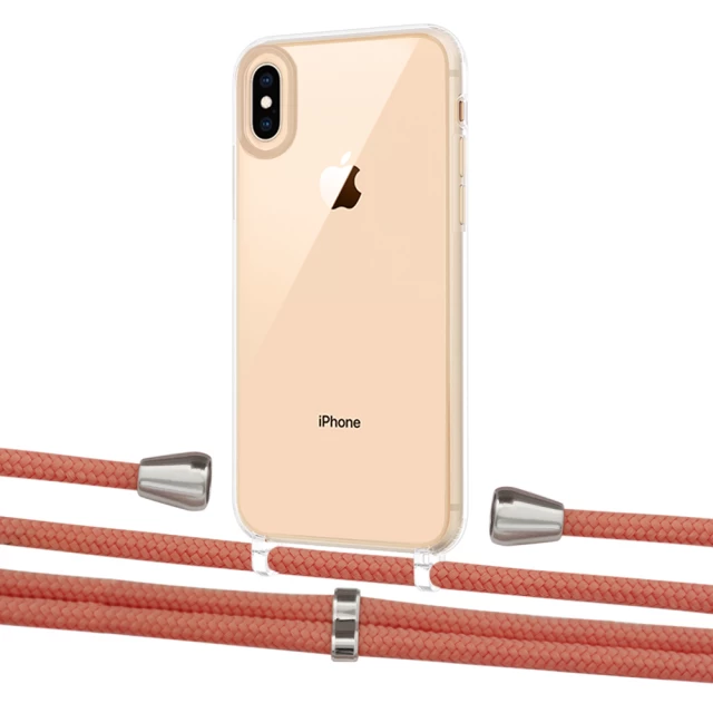Чехол Upex Crossbody Protection Case для iPhone XS | X Crystal with Aide Cantaloupe and Casquette Silver (UP101567)