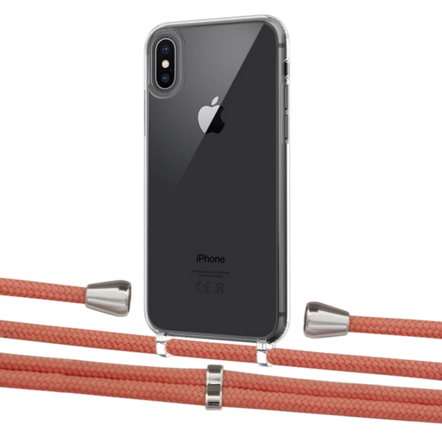 Чохол Upex Crossbody Protection Case для iPhone XS | X Crystal with Aide Cantaloupe and Casquette Silver (UP101567)