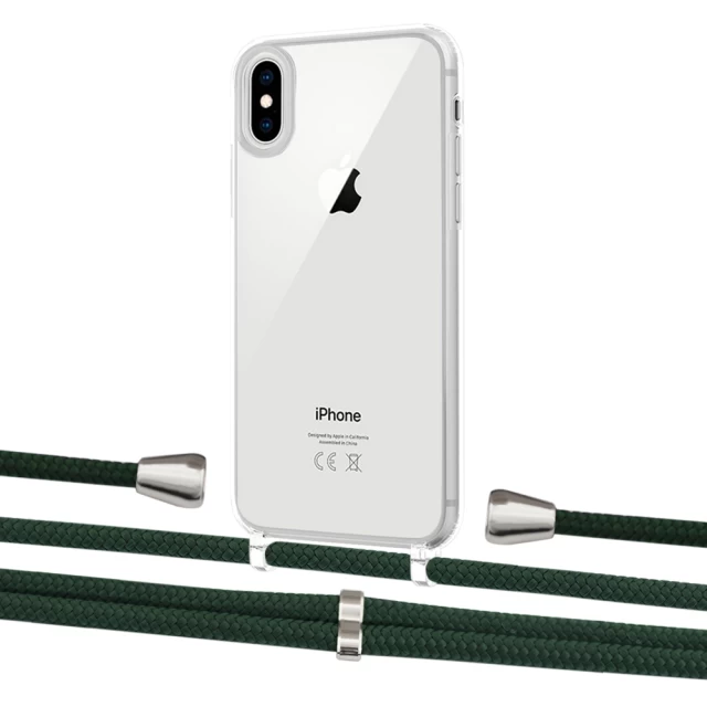 Чохол Upex Crossbody Protection Case для iPhone XS Max Crystal with Aide Cyprus Green and Casquette Silver (UP102129)