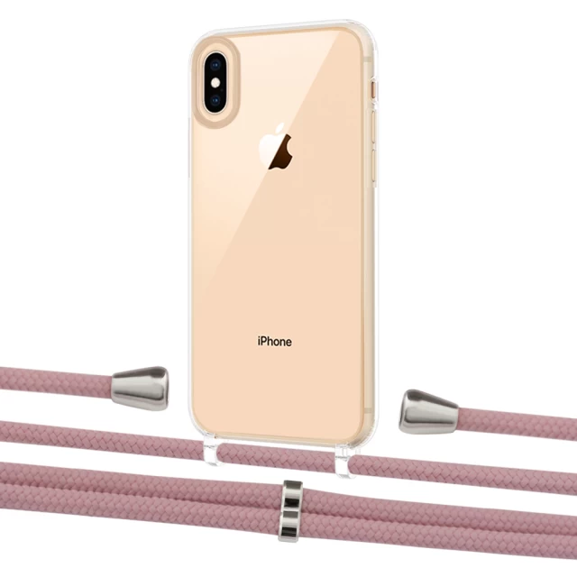 Чохол Upex Crossbody Protection Case для iPhone XS | X Crystal with Aide Carnation and Casquette Silver (UP101571)