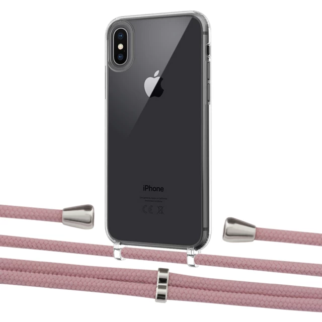 Чохол Upex Crossbody Protection Case для iPhone XS | X Crystal with Aide Carnation and Casquette Silver (UP101571)