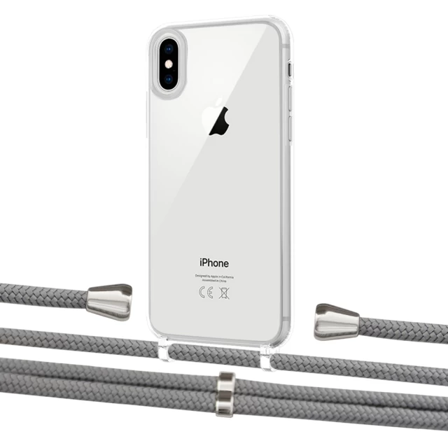 Чохол Upex Crossbody Protection Case для iPhone XS Max Crystal with Aide Gray and Casquette Silver (UP102132)