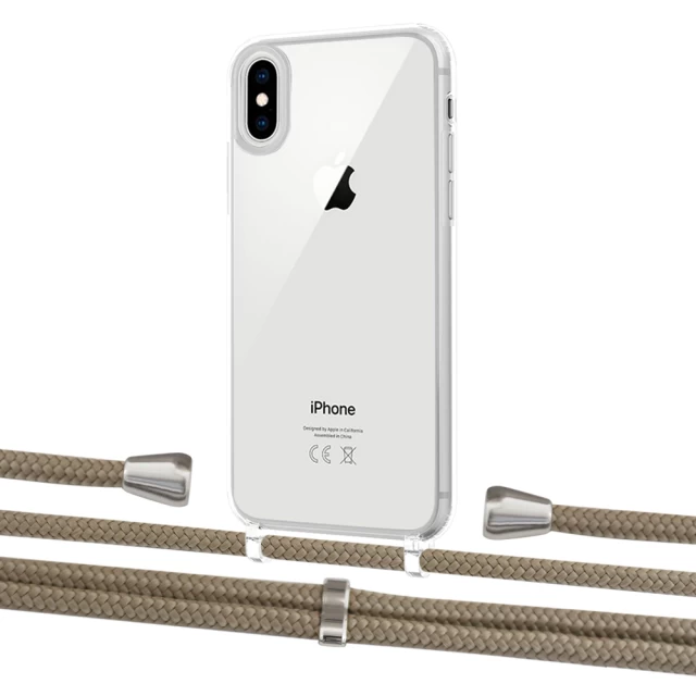 Чохол Upex Crossbody Protection Case для iPhone XS | X Crystal with Aide Champagne and Casquette Silver (UP101574)
