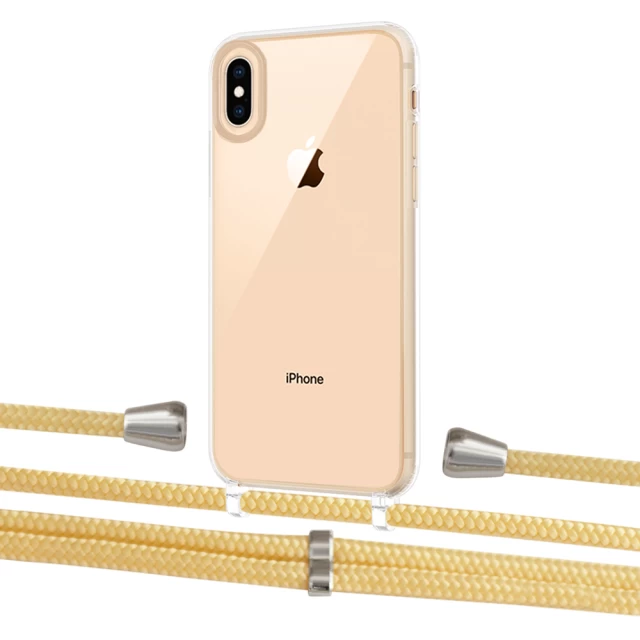 Чехол Upex Crossbody Protection Case для iPhone XS | X Crystal with Aide Banana and Casquette Silver (UP101578)