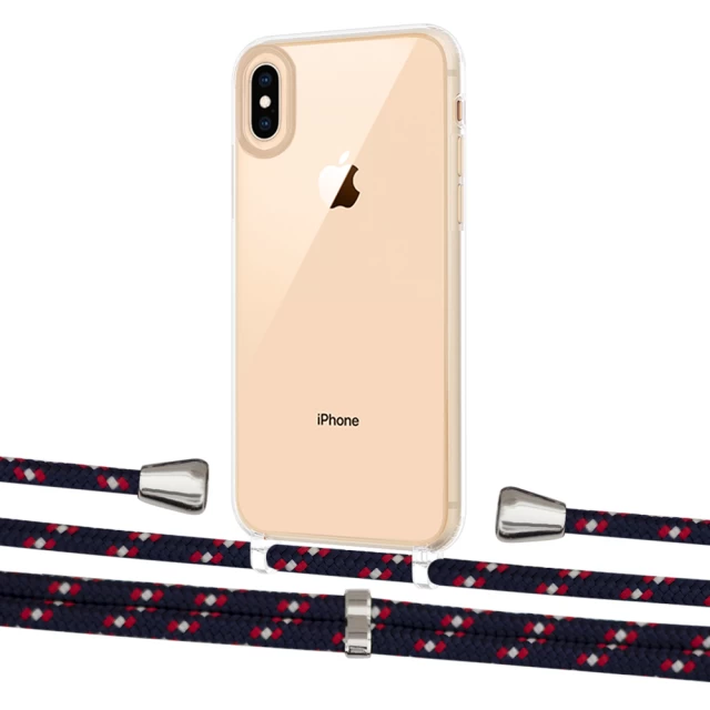 Чехол Upex Crossbody Protection Case для iPhone XS | X Crystal with Aide Blue Marine and Casquette Silver (UP101582)