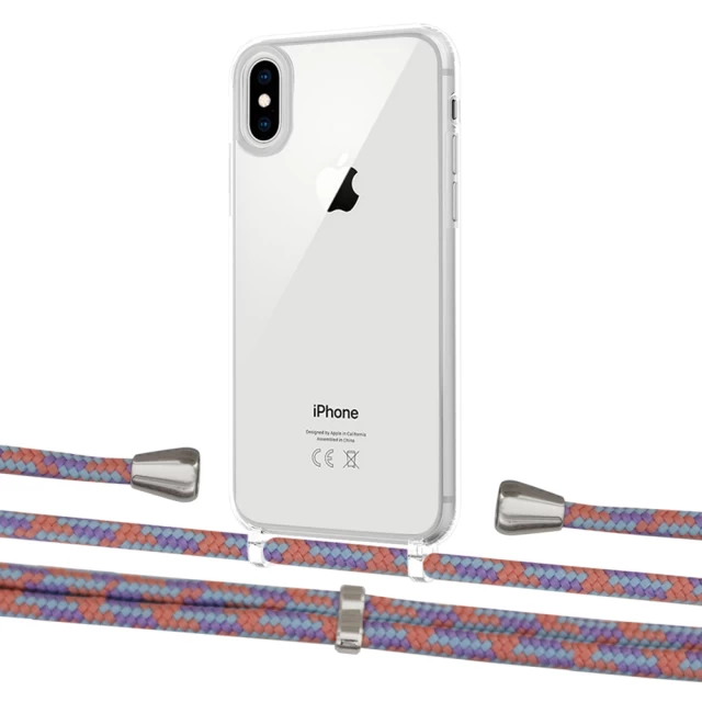 Чохол Upex Crossbody Protection Case для iPhone XS Max Crystal with Aide Blue Sunset and Casquette Silver (UP102144)